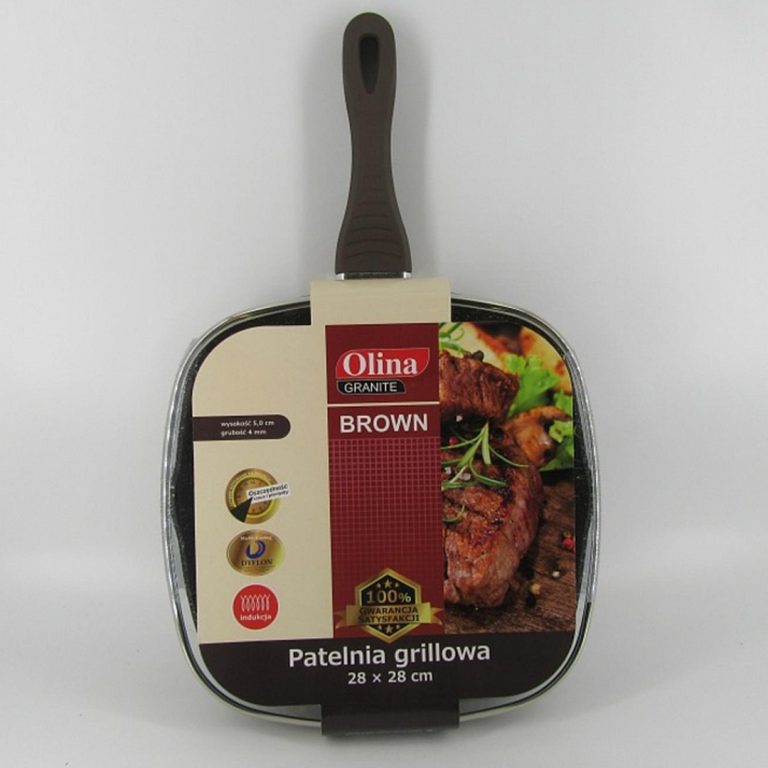 Tigan Zgare Graniti Olina 28×28 Cm – Patelnia Grillowa Brown