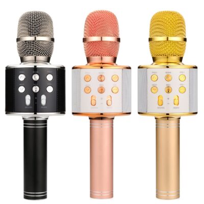 Mikrofon dore me Bluetooth Karaoke ne shitje online