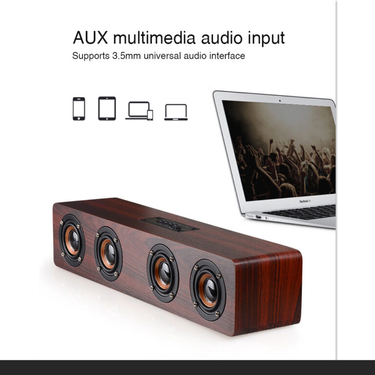 Boks muzike me kater altoparlant – Wooden Soundbar thumbnail 3